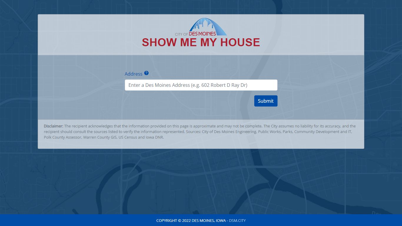 Show Me My House - City of Des Moines